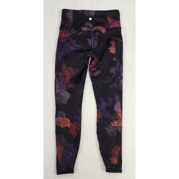 NWT Athleta Rainier Tights Printed Leggings Night Bloom Black Small - Picture 4 of 6